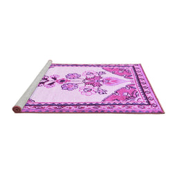 Sideview of Machine Washable Animal Purple Traditional Area Rugs, wshtr2989pur