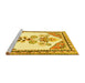 Sideview of Machine Washable Animal Yellow Traditional Rug, wshtr2989yw