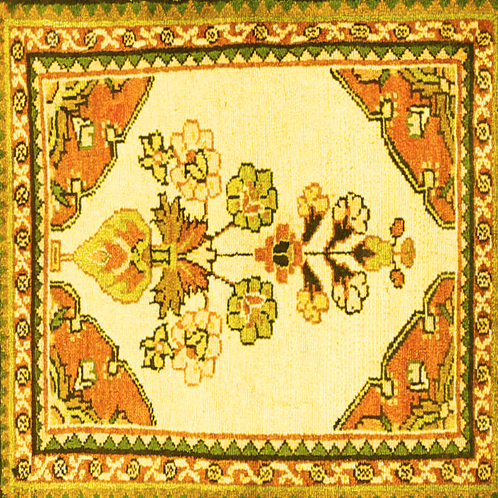 Square Machine Washable Animal Yellow Traditional Rug, wshtr2989yw