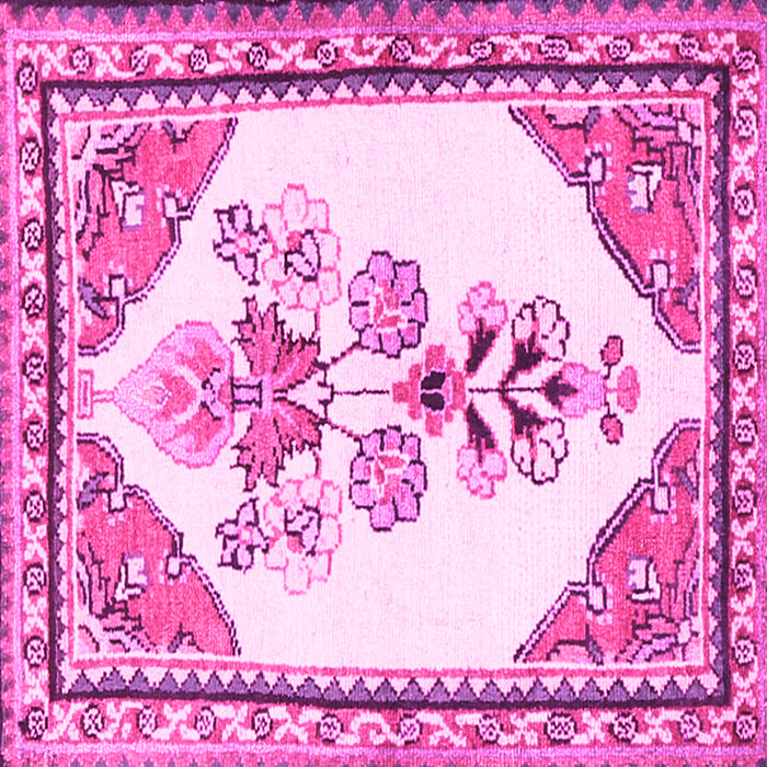 Square Machine Washable Animal Pink Traditional Rug, wshtr2989pnk