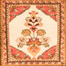 Serging Thickness of Animal Orange Traditional Rug, tr2989org