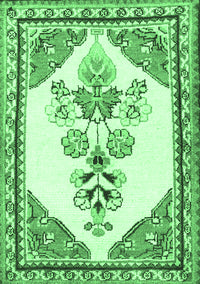 Animal Emerald Green Traditional Rug, tr2989emgrn