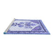 Sideview of Machine Washable Animal Blue Traditional Rug, wshtr2989blu