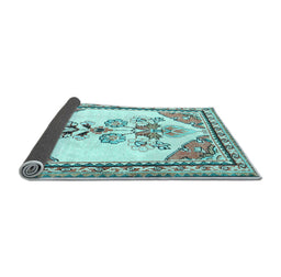 Sideview of Animal Light Blue Traditional Rug, tr2989lblu