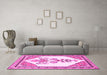 Machine Washable Animal Pink Traditional Rug in a Living Room, wshtr2989pnk