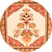 Square Animal Orange Traditional Rug, tr2989org