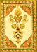 Animal Yellow Traditional Rug, tr2989yw