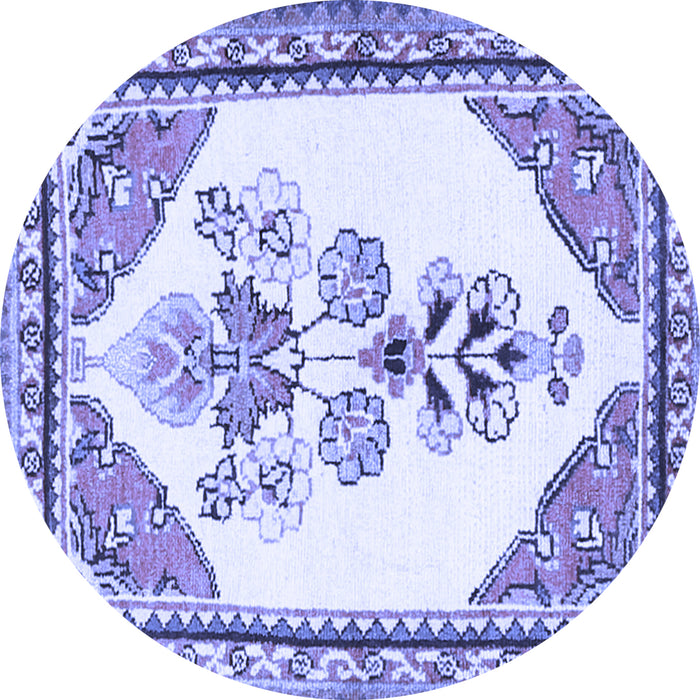 Round Machine Washable Animal Blue Traditional Rug, wshtr2989blu