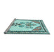 Sideview of Machine Washable Animal Light Blue Traditional Rug, wshtr2989lblu