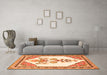 Machine Washable Animal Orange Traditional Area Rugs in a Living Room, wshtr2989org