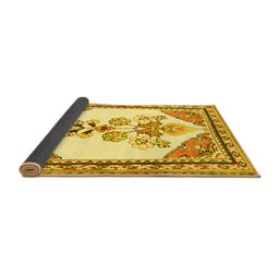 Sideview of Animal Yellow Traditional Rug, tr2989yw