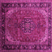 Square Machine Washable Persian Pink Traditional Rug, wshtr298pnk