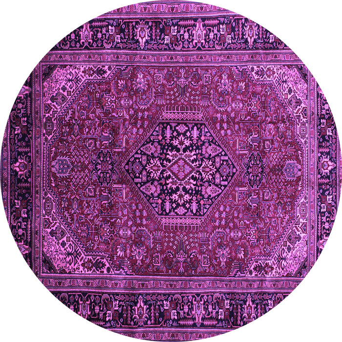 Round Persian Purple Traditional Rug, tr298pur