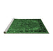 Sideview of Machine Washable Persian Emerald Green Traditional Area Rugs, wshtr298emgrn