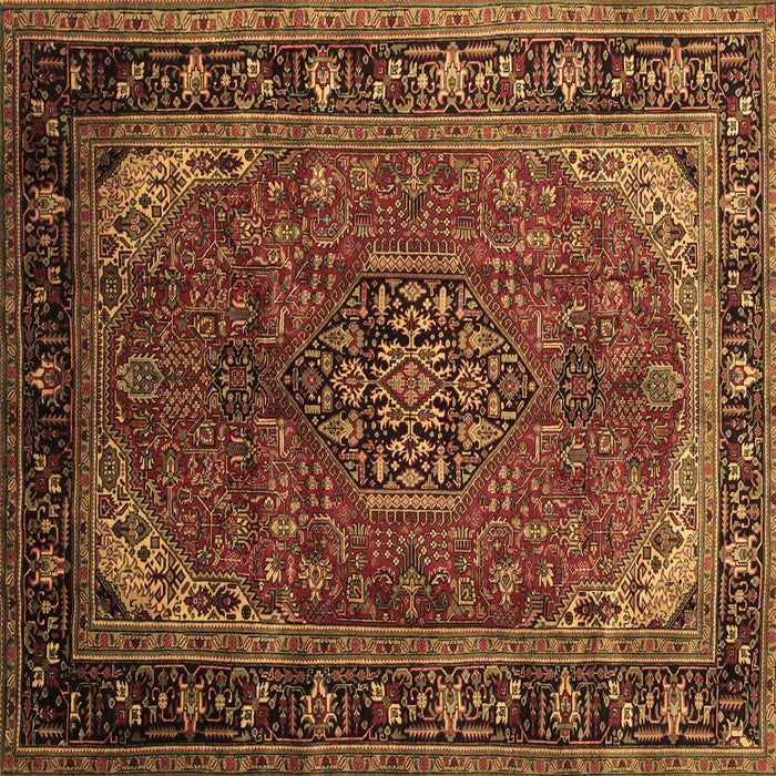 Square Machine Washable Persian Brown Traditional Rug, wshtr298brn