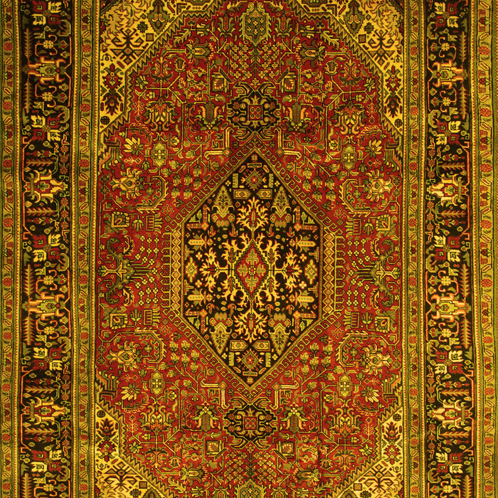 Machine Washable Persian Yellow Traditional Rug, wshtr298yw