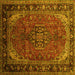 Square Machine Washable Persian Yellow Traditional Rug, wshtr298yw