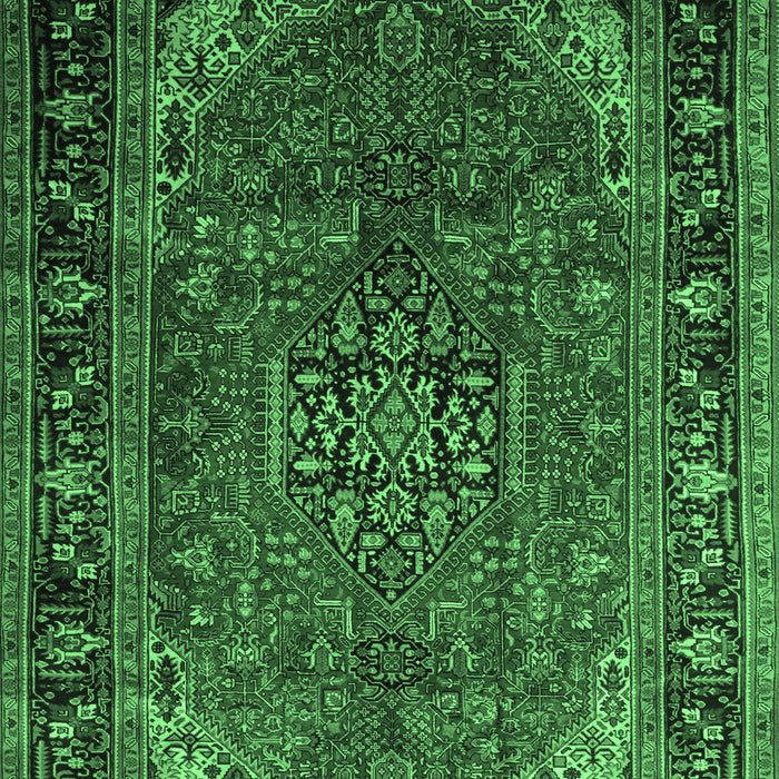 Machine Washable Persian Emerald Green Traditional Area Rugs, wshtr298emgrn