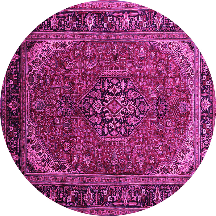 Round Persian Pink Traditional Rug, tr298pnk