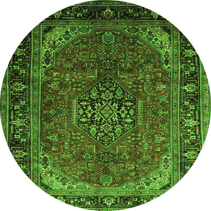 Machine Washable Persian Green Traditional Area Rugs, wshtr298grn