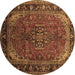 Round Machine Washable Persian Brown Traditional Rug, wshtr298brn