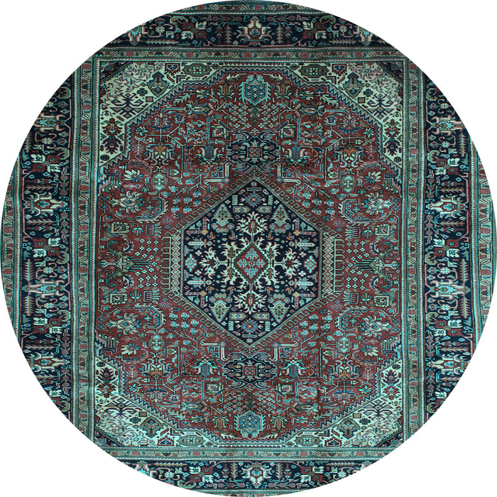 Round Persian Light Blue Traditional Rug, tr298lblu