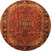 Machine Washable Persian Orange Traditional Area Rugs, wshtr298org