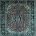 Square Machine Washable Persian Light Blue Traditional Rug, wshtr298lblu