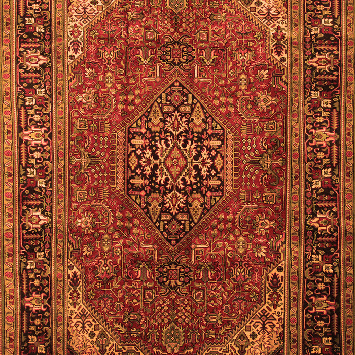 Serging Thickness of Machine Washable Persian Orange Traditional Area Rugs, wshtr298org