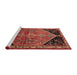 Sideview of Machine Washable Traditional Tomato Red Rug, wshtr299