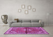 Machine Washable Persian Purple Traditional Area Rugs in a Living Room, wshtr2990pur