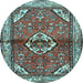 Round Persian Light Blue Traditional Rug, tr2990lblu