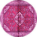 Round Persian Pink Traditional Rug, tr2990pnk