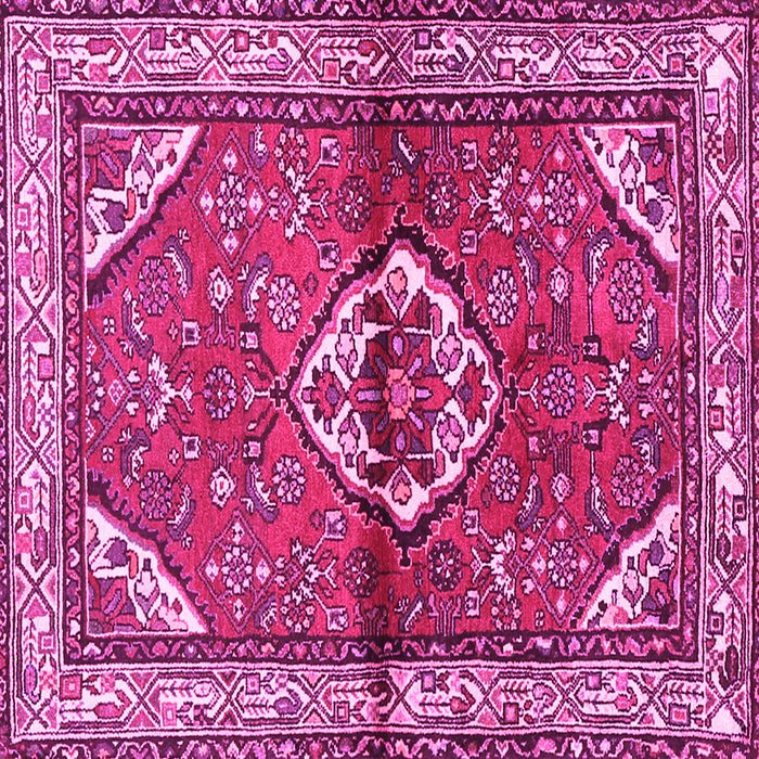 Square Machine Washable Persian Pink Traditional Rug, wshtr2990pnk