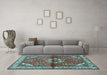 Machine Washable Persian Light Blue Traditional Rug in a Living Room, wshtr2990lblu