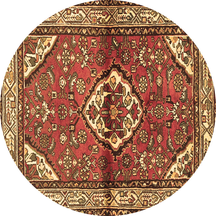 Round Persian Brown Traditional Rug, tr2990brn