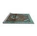 Sideview of Machine Washable Persian Light Blue Traditional Rug, wshtr2990lblu