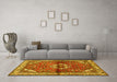 Machine Washable Persian Yellow Traditional Rug in a Living Room, wshtr2990yw