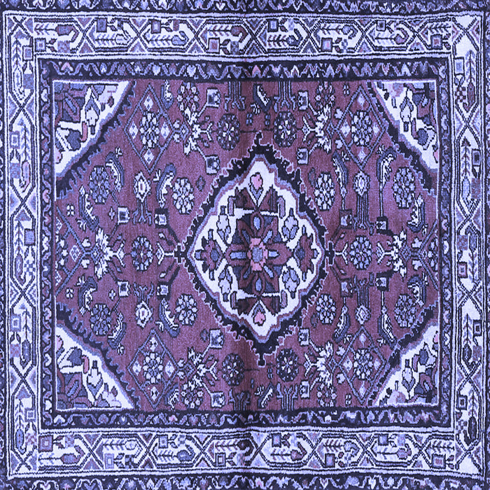 Square Machine Washable Persian Blue Traditional Rug, wshtr2990blu