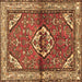 Square Persian Brown Traditional Rug, tr2990brn