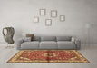 Machine Washable Persian Brown Traditional Rug in a Living Room,, wshtr2990brn