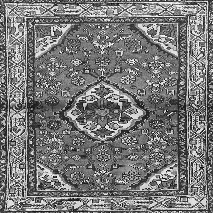 Round Machine Washable Persian Gray Traditional Rug, wshtr2990gry