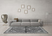 Machine Washable Persian Gray Traditional Rug in a Living Room,, wshtr2990gry