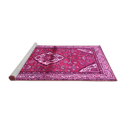 Sideview of Machine Washable Persian Pink Traditional Rug, wshtr2990pnk