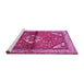 Sideview of Machine Washable Persian Pink Traditional Rug, wshtr2990pnk