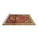 Sideview of Machine Washable Persian Brown Traditional Rug, wshtr2990brn