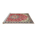 Sideview of Machine Washable Traditional Brown Rug, wshtr2991