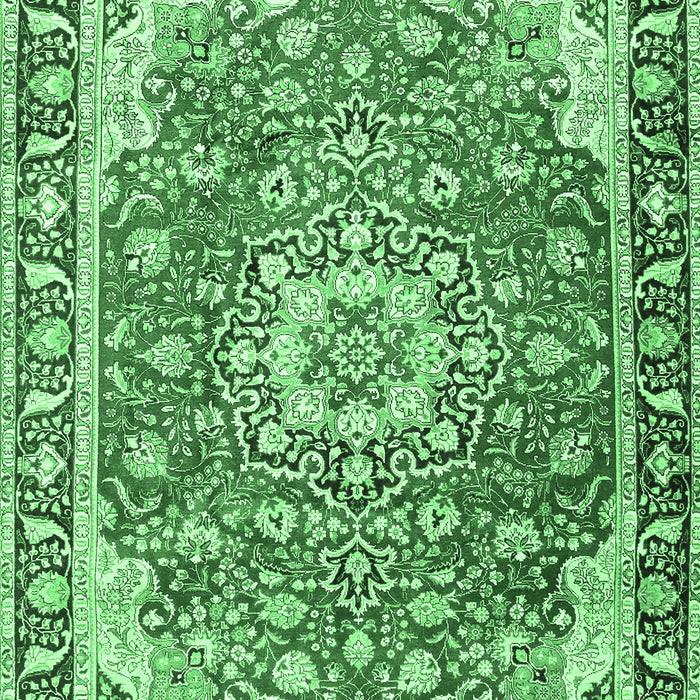 Machine Washable Persian Emerald Green Traditional Area Rugs, wshtr2991emgrn