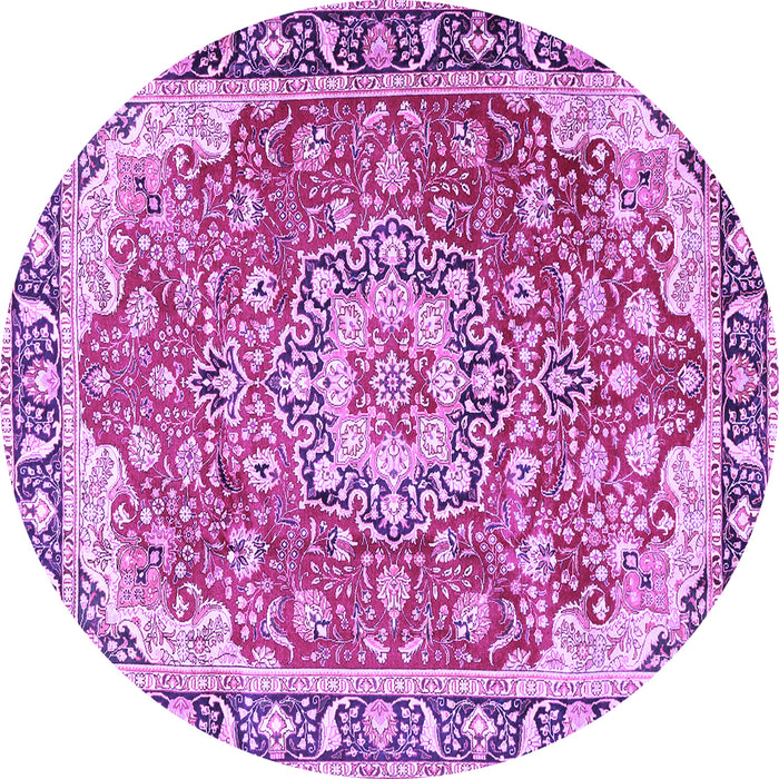 Round Persian Purple Traditional Rug, tr2991pur
