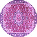Round Persian Purple Traditional Rug, tr2991pur